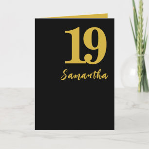 19 jaar oude Kaart, zwart en goud Aankondiging