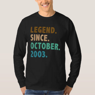19 jaar oude legering sinds oktober 2003 19e geboo t-shirt