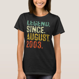 19 jaar oude leggende sinds augustus 2003 18e gebo t-shirt