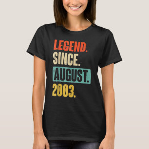 19 jaar oude leggende sinds augustus 2003 18e gebo t-shirt