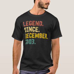 19 jaar oude leggende sinds december 2003 19e gebo t-shirt