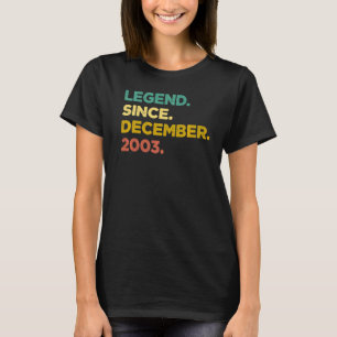 19 jaar oude leggende sinds december 2003 19e gebo t-shirt