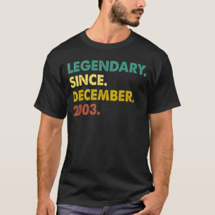 19 jaar oude leggende sinds december 2003 19e gebo t-shirt