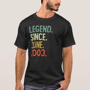 19 jaar oude leggende sinds juni 2003 19e verjaard t-shirt