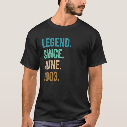 19 jaar oude leggende sinds juni 2003 19e verjaard t-shirt (Voorkant)