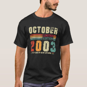 19 jaar oude Retro Birthday Geweldige sinds oktobe T-shirt