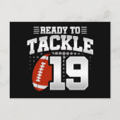 19 Jaar Oude Tackle Voetbal Feestje 19e Verjaardag Briefkaart (Voorkant)