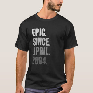 19 jaar oude Vintage 2004 april 2004 geboortedag 1 T-shirt