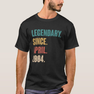 19 jaar oude Vintage 2004 Birthday 19 april deco T-shirt