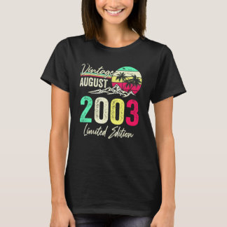 19 jaar oude vintage augustus 2003  19e verjaardag t-shirt