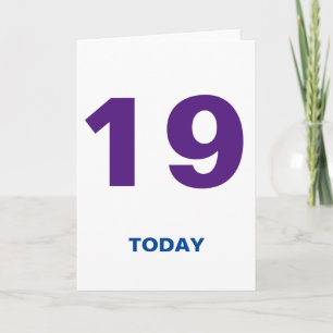 19 jaar van Oude vandaag Verjaardag 19 Kaart