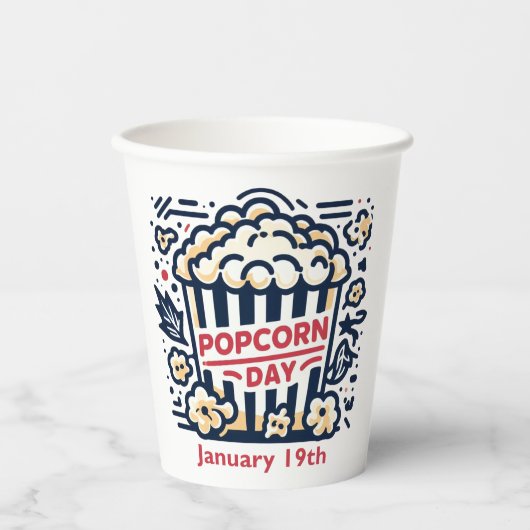 19 jan. - Popcorn-dag Papieren Bekers (Voorkant)
