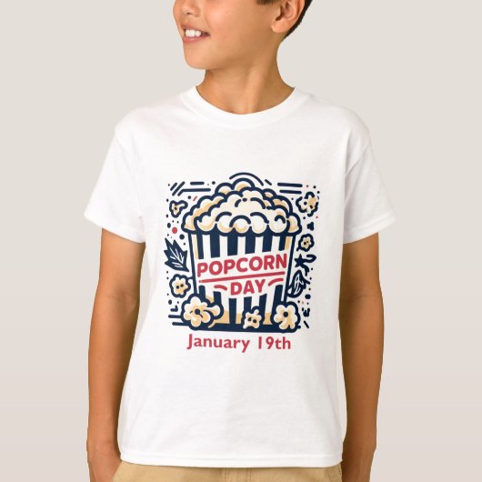 19 jan - Popcorndag T-shirt (Voorkant)