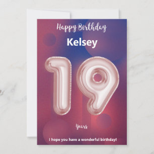 19-jarige Happy Birthday-kaart