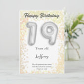 19-jarige Happy Birthday-kaart (Staand voorkant)