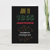 19 juni 1865 Juneteenth Black History Fireworks Feestdagen Kaart (Voorkant)