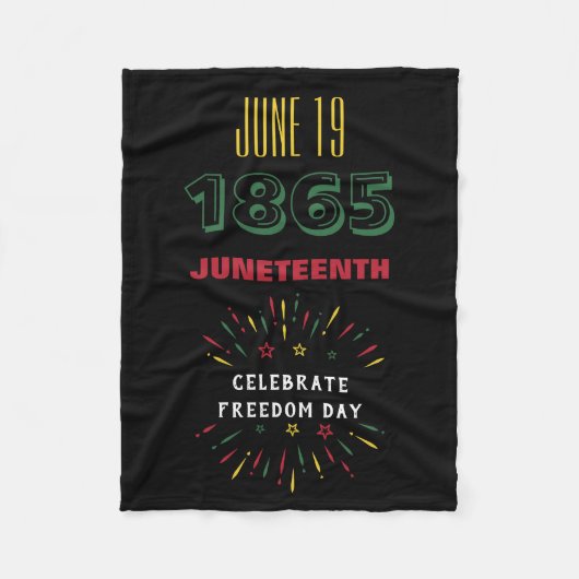 19 juni 1865 Juneteenth Black History Fireworks Fleece Deken (Voorkant)