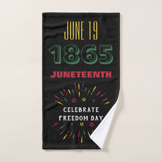 19 juni 1865 Juneteenth Black History Fireworks Handdoek (Handdoek)