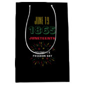 19 juni 1865 Juneteenth Black History Fireworks Medium Cadeauzakje (Voorkant)