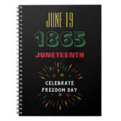 19 juni 1865 Juneteenth Black History Fireworks Notitieboek (Voorkant)