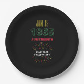 19 juni 1865 Juneteenth Black History Fireworks Papieren Bordje (Voorkant)