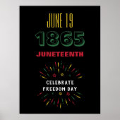 19 juni 1865 Juneteenth Black History Fireworks Poster (Voorkant)