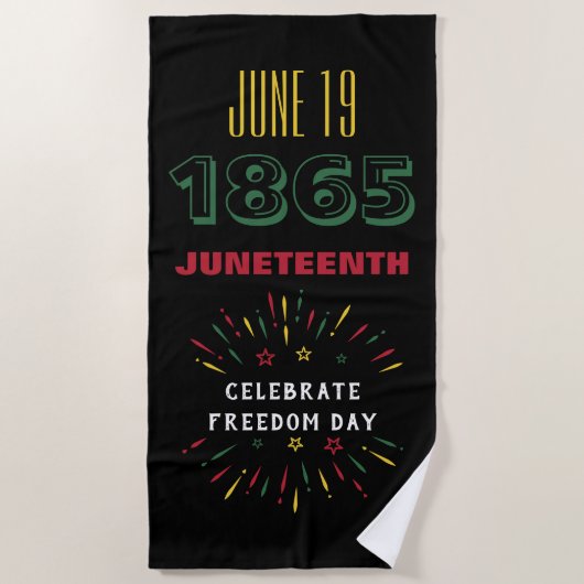 19 juni 1865 Juneteenth Black History Fireworks Strandlaken (Voorkant)