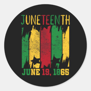 19 juni 1865 Junetetiende Dag van de Vrijheid Ronde Sticker