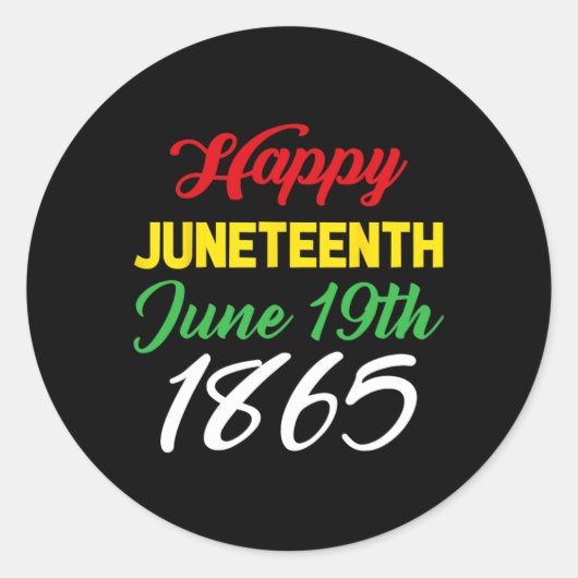 19 juni 1865 ronde sticker (Voorkant)