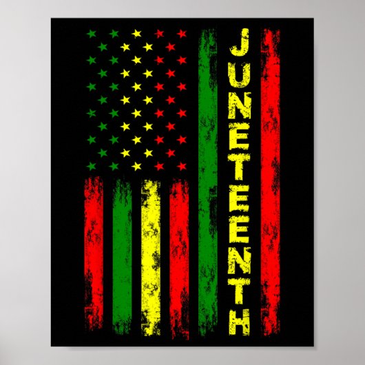 19 juni 1999 Junetetiende Amerikaanse vlaggen-zwar Poster (Voorkant)