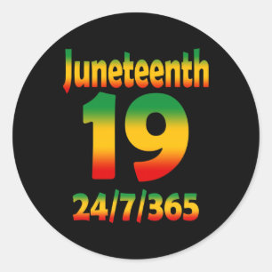 19 juni 1999 Zwarte Afrikaanse Melanin Ronde Sticker