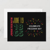 19 juni 19 1865 Black History Fireworks Briefkaart (Voorkant / Achterkant)