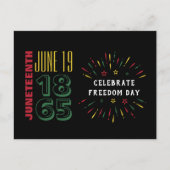 19 juni 19 1865 Black History Fireworks Briefkaart (Voorkant)