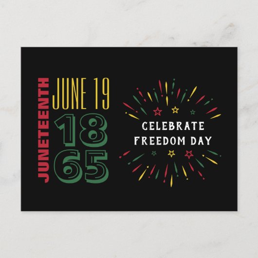 19 juni 19 1865 Black History Fireworks Briefkaart (Voorkant)