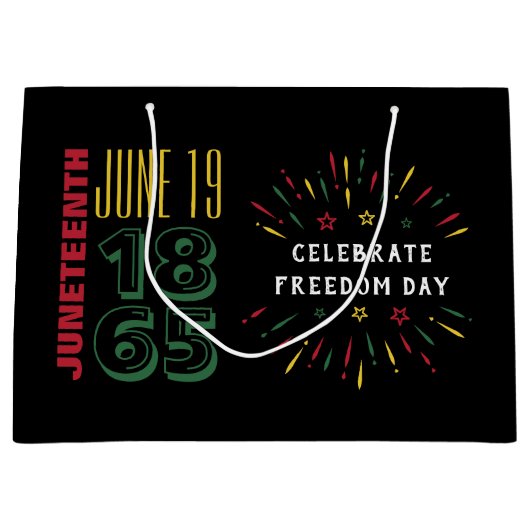 19 juni 19 1865 Black History Fireworks Groot Cadeauzakje (Voorkant)