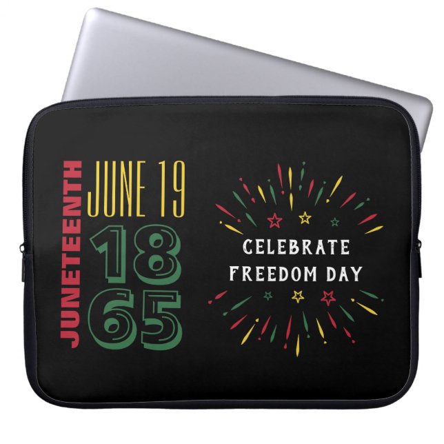 19 juni 19 1865 Black History Fireworks Laptop Sleeve (Voorkant)