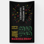 19 juni 19 1865 Black History Fireworks Spandoek (Verticaal)