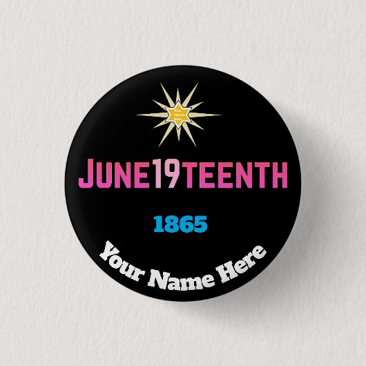 19 juni ronde button 3,2 cm (Voorkant)