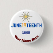 19 juni ronde button 3,2 cm (Voorkant)