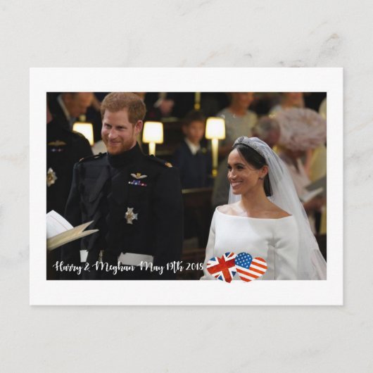 19 mei 2018: Toen Harry trouwde met Meghan Briefkaart (Voorkant)
