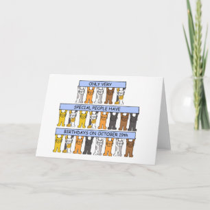 19 oktober Verjaardag Cartoons Kaart