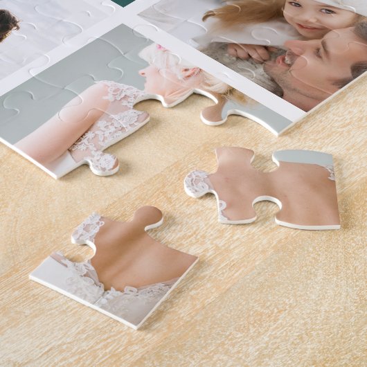 19 Square Photo Collage & Monogram Legpuzzel (Zijkant)