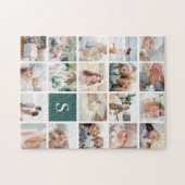 19 Square Photo Collage & Monogram Legpuzzel (Horizontaal)
