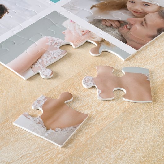 19 Square Photo Collage & Monogram Legpuzzel (Zijkant)