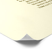 19 Tabel Elegant Gold Cream Wedding Seating Chart Poster (Hoek)