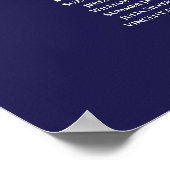 19 Tabel Elegant marineblauw bruiloft Poster (Hoek)