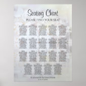 19 Tabel White Reflections Wedding Seating Chart Poster (Voorkant)