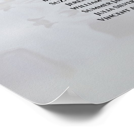 19 Tabel White Reflections Wedding Seating Chart Poster (Hoek)