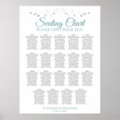 19 Tafel - Blauwgroen en grijs weddenschap Poster (Voorkant)