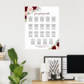19 Tafel Burgundy Rood & Blush Bloemstuk Stoelenpl Poster (Thuiskantoor)